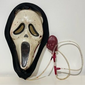 Scream Bleeding Ghost Face Halloween Mask with Pump Heart